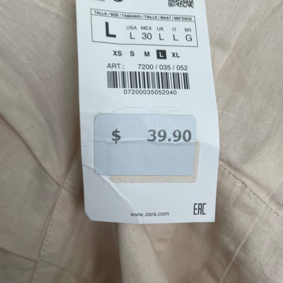 Zara Linen Blouse Shirt NWT - Picture 5 of 6